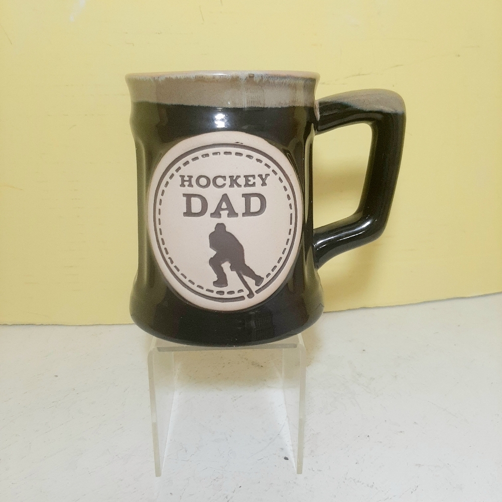 Hockey Dad Black Mug and Beige Fun Mug by Abbott.